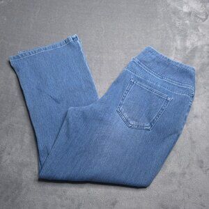 Belle By Kim Gravel Bootcut Split Hem Jeans 16 Pull-On High Rise Altered